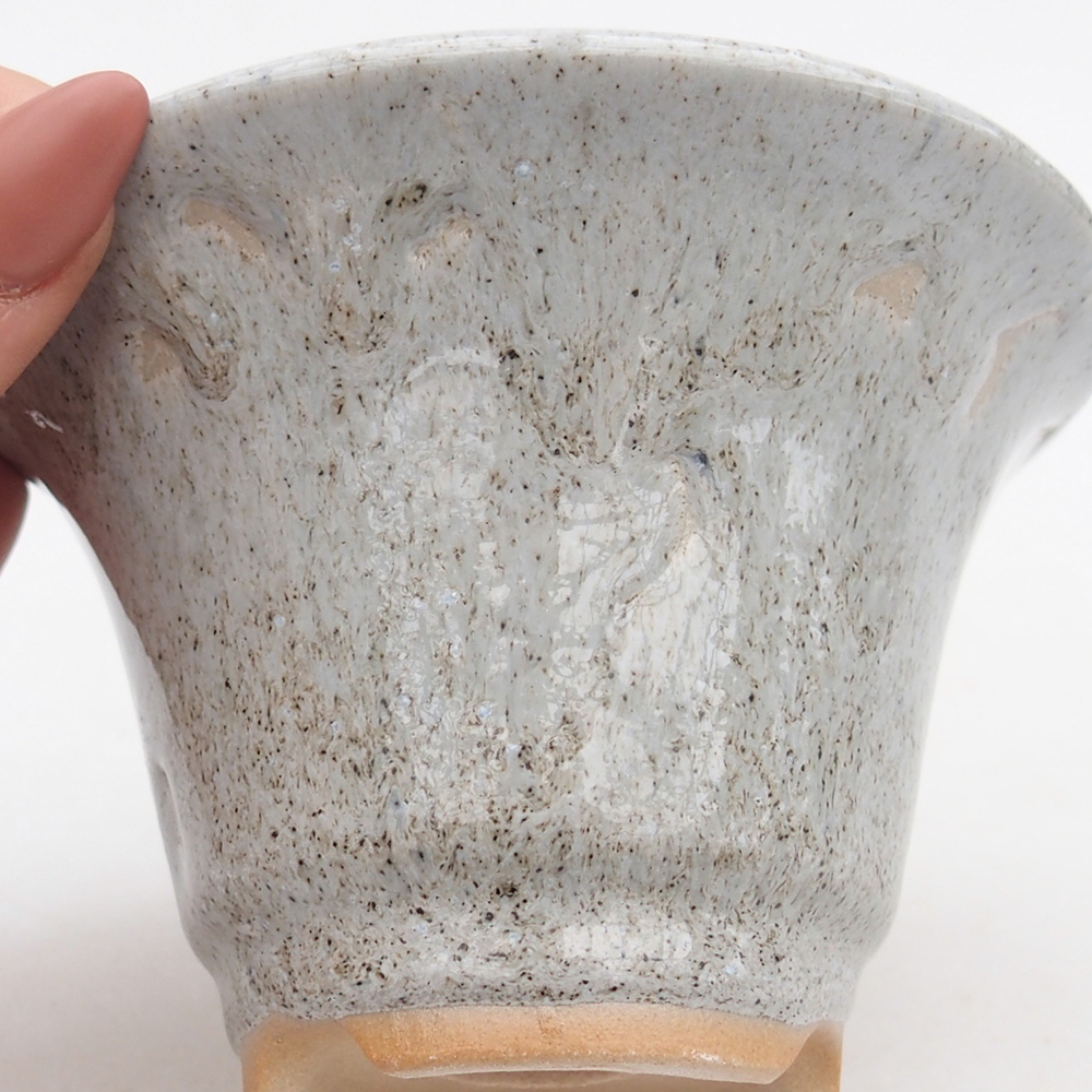 Cuenco bonsái de cerámica 10,5 x 10,5 x 7 cm, gris