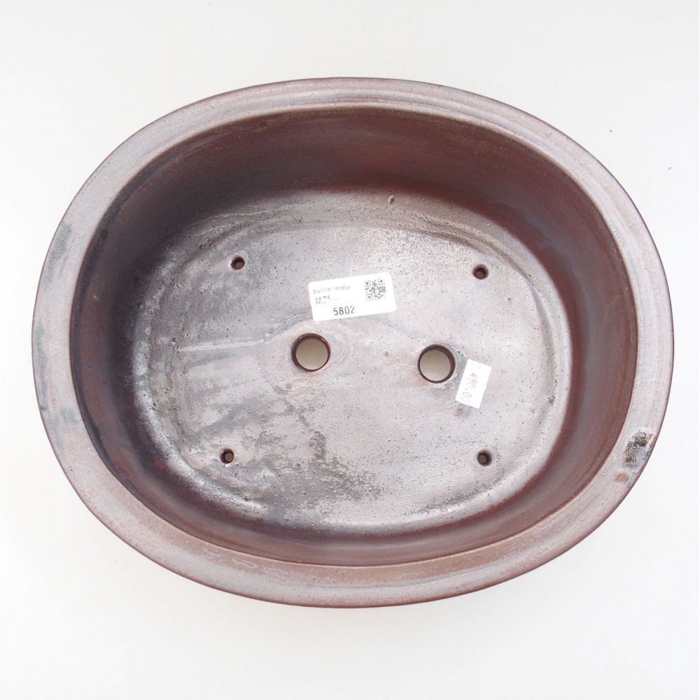 Cuenco bonsái de cerámica 26 x 22 x 8 cm, marrón