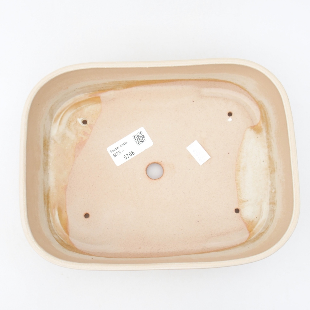 Cuenco bonsái de cerámica 23 x 17,5 x 5,5 cm, color beige