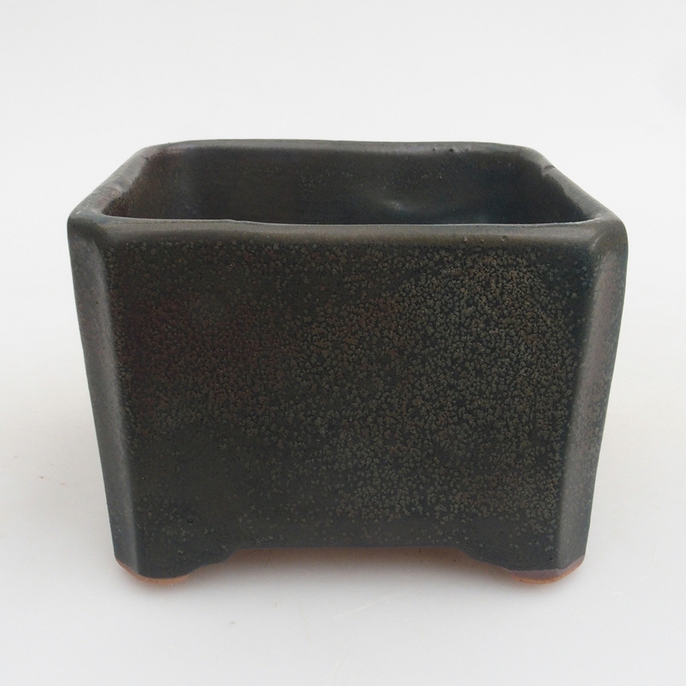 Cuenco bonsái de cerámica 9,5 x 9,5 x 7 cm, gris