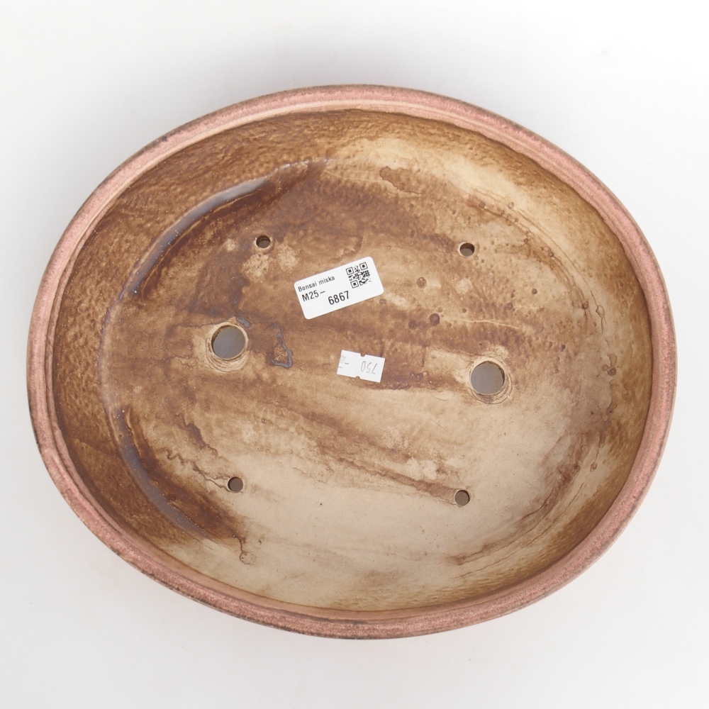 Cuenco bonsái de cerámica 28 x 24 x 6 cm, rosa