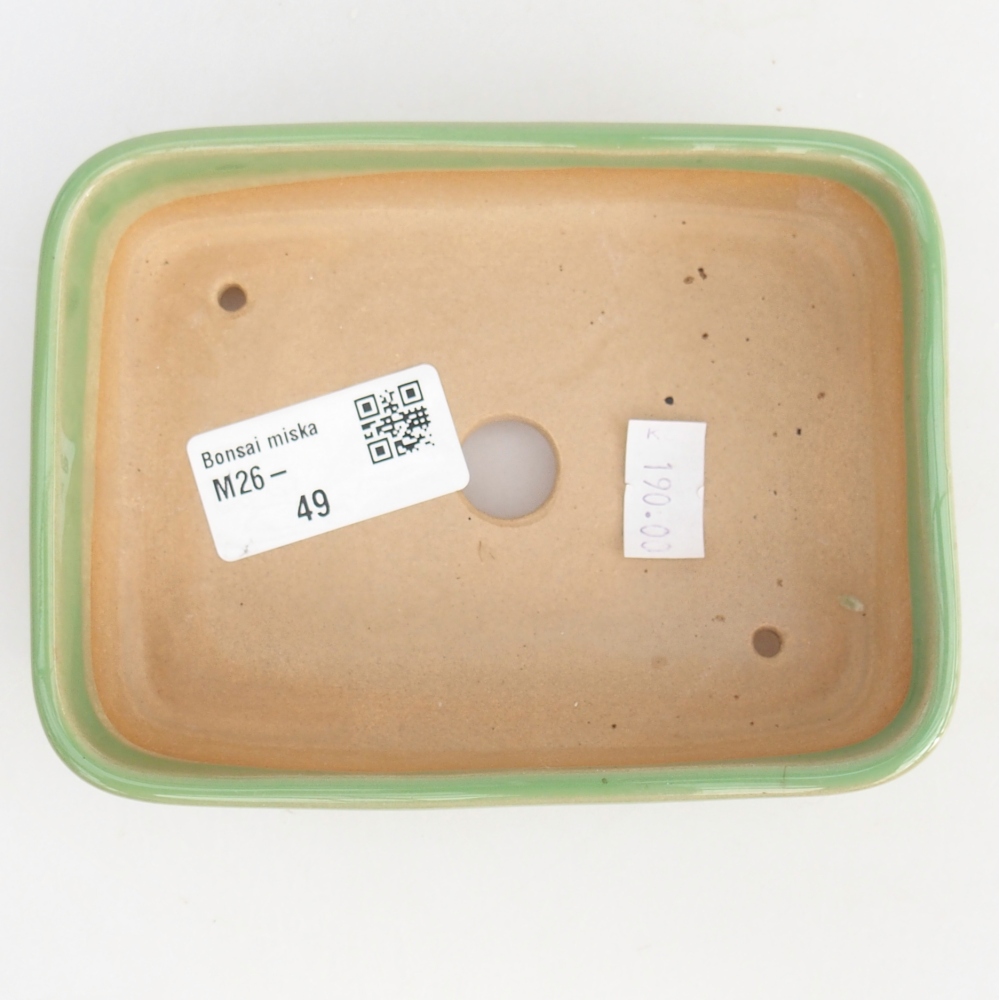 Cuenco bonsái de cerámica 12,5 x 9,5 x 3,5 cm, verde