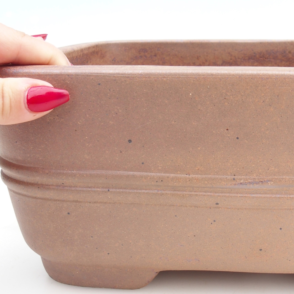 Cuenco bonsái de cerámica 26 x 20,5 x 12 cm, marrón