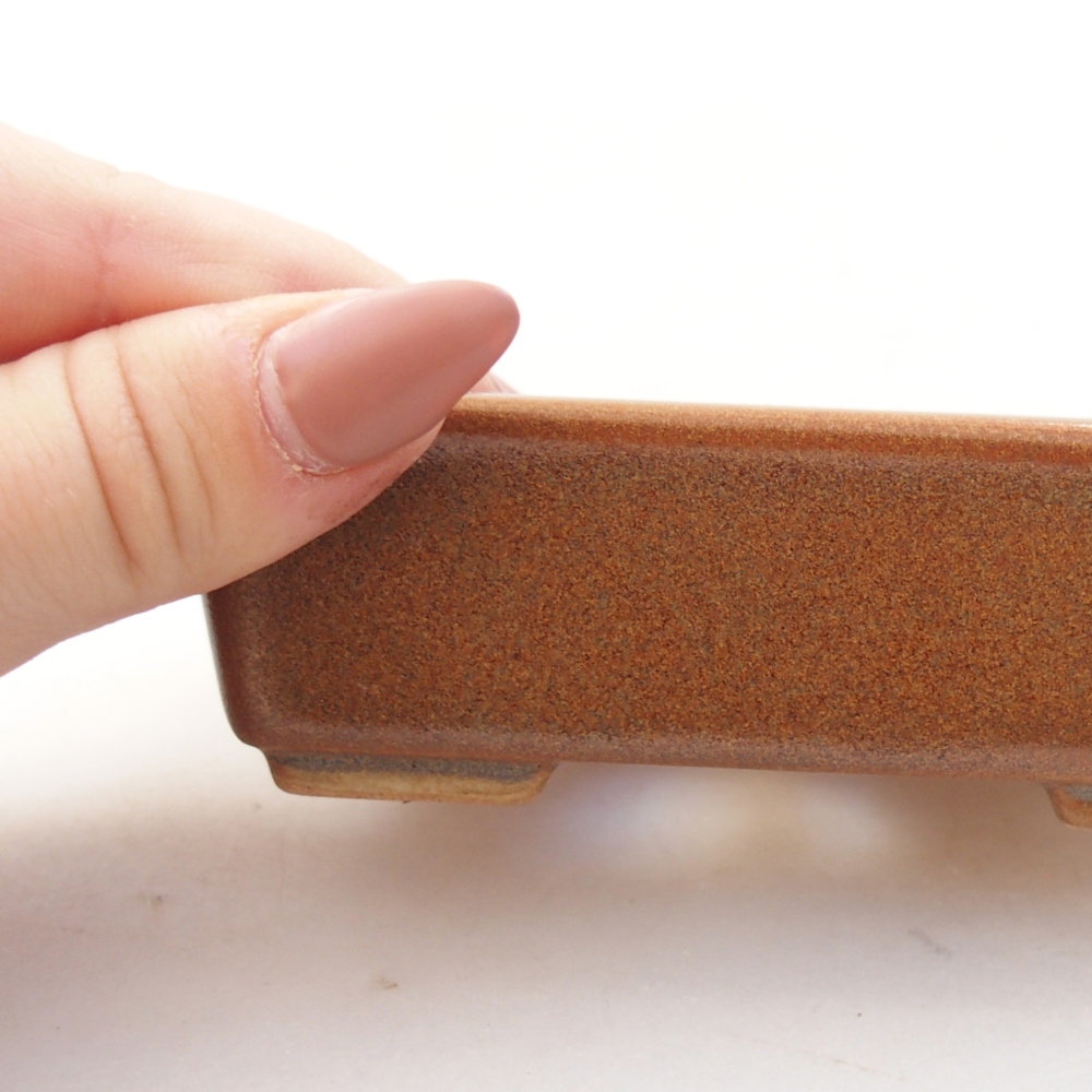 Cuenco bonsái de cerámica 11 x 8,5 x 3,5 cm, marrón