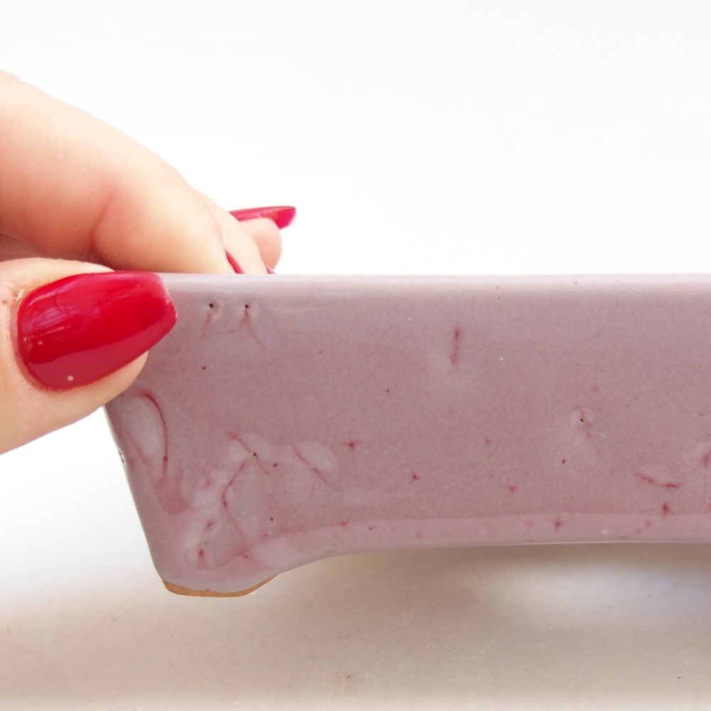 Cuenco bonsái de cerámica 12 x 9 x 3,5 cm, rosa