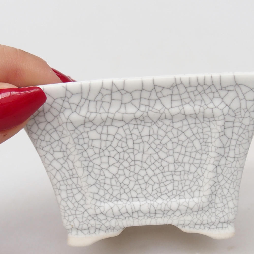 Cuenco bonsái de cerámica 8,5 x 8,5 x 5 cm, color raku