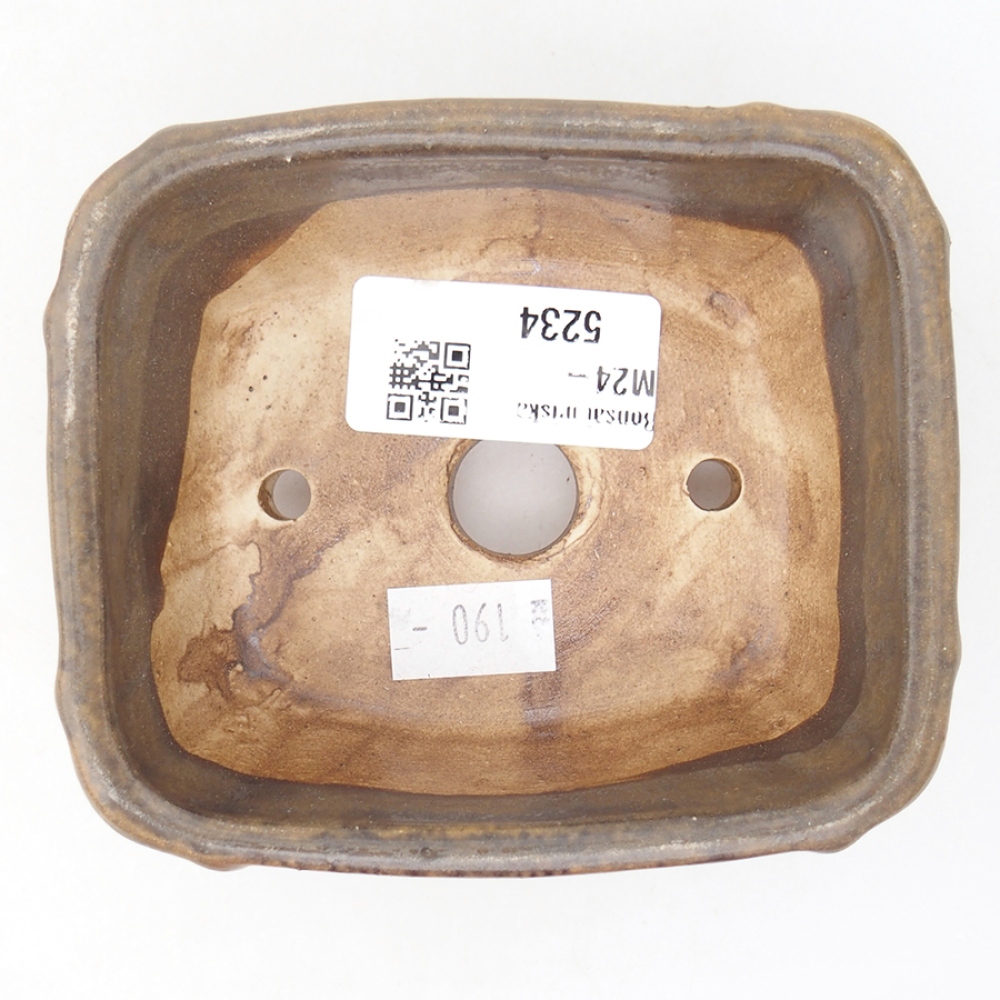 Cuenco bonsái de cerámica 10,5 x 8,5 x 4 cm, marrón