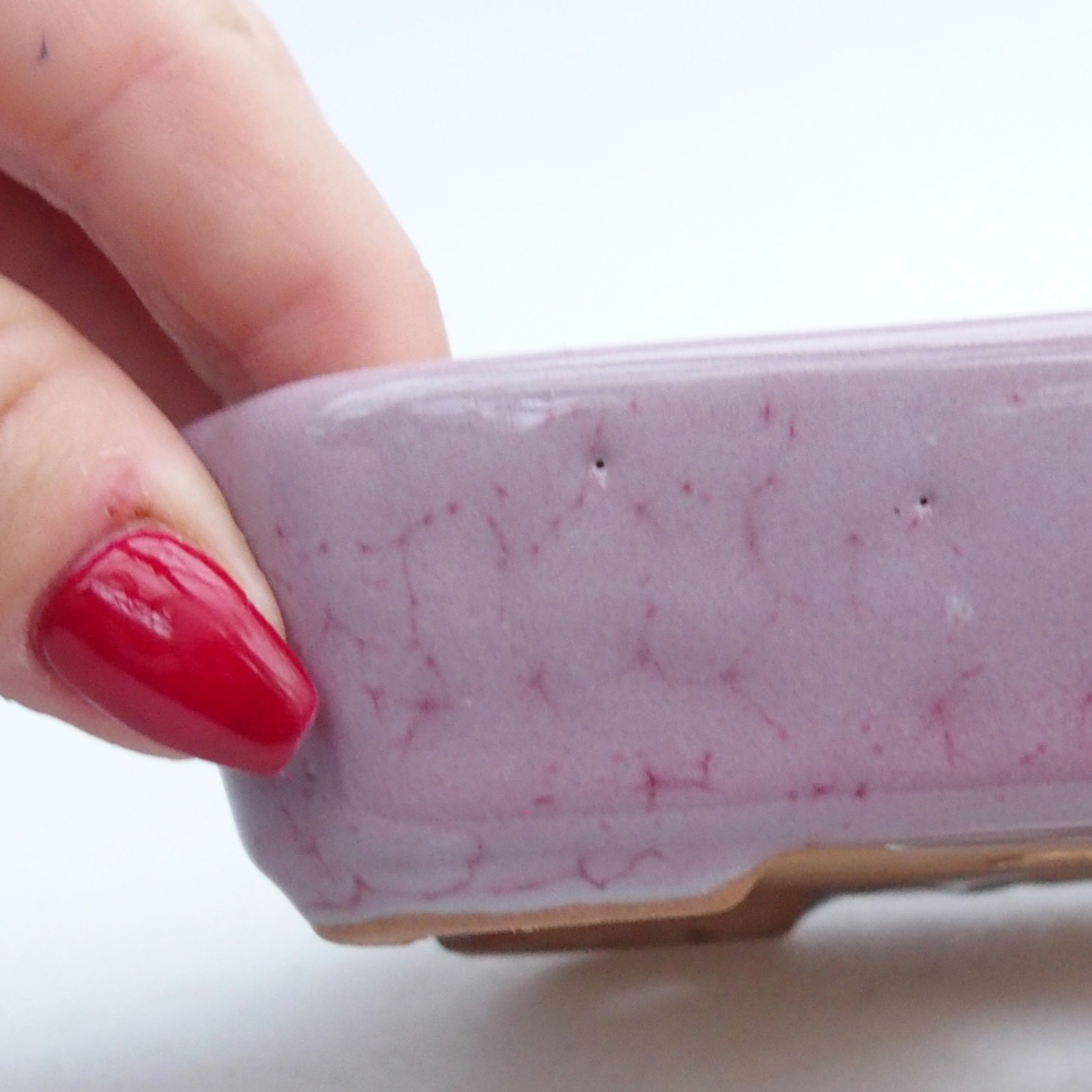 Cuenco bonsái de cerámica 12 x 9 x 3 cm, rosa