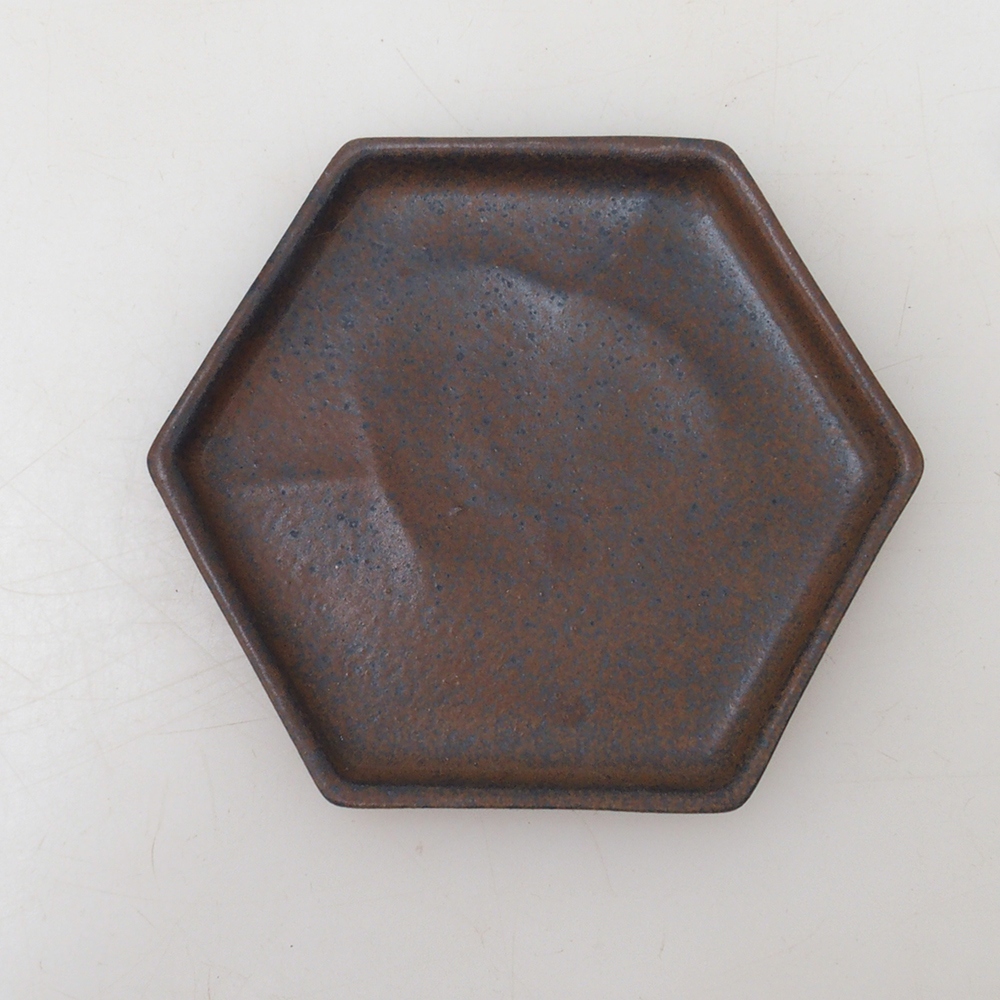 Platillo hexagonal para bonsái D3 - 11 x 9,5 x 1 cm