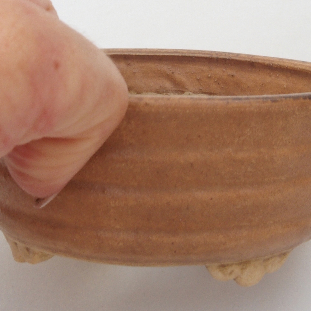 Cuenco bonsái de cerámica 10 x 8,5 x 4 cm, marrón