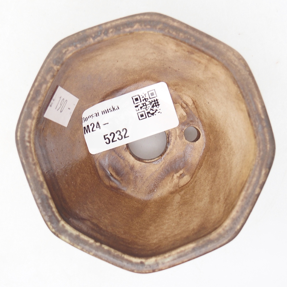 Cuenco bonsái de cerámica 8,5 x 8,5 x 6 cm, marrón