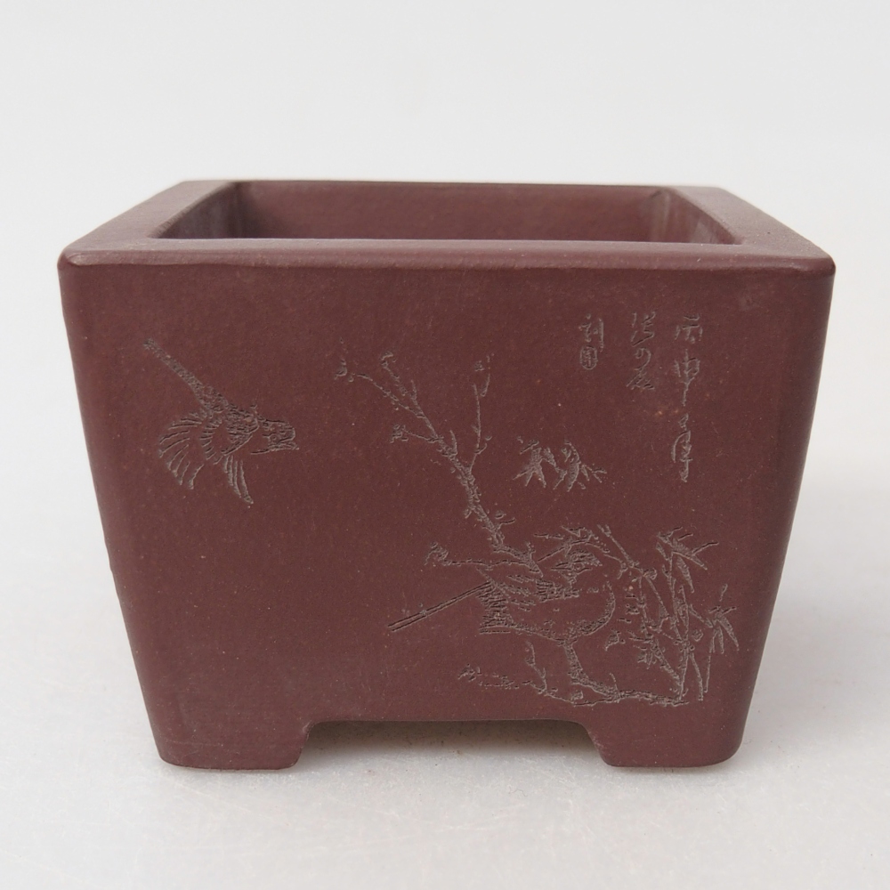 Cuenco mini bonsái 6 x 6 x 4,5 cm, marrón