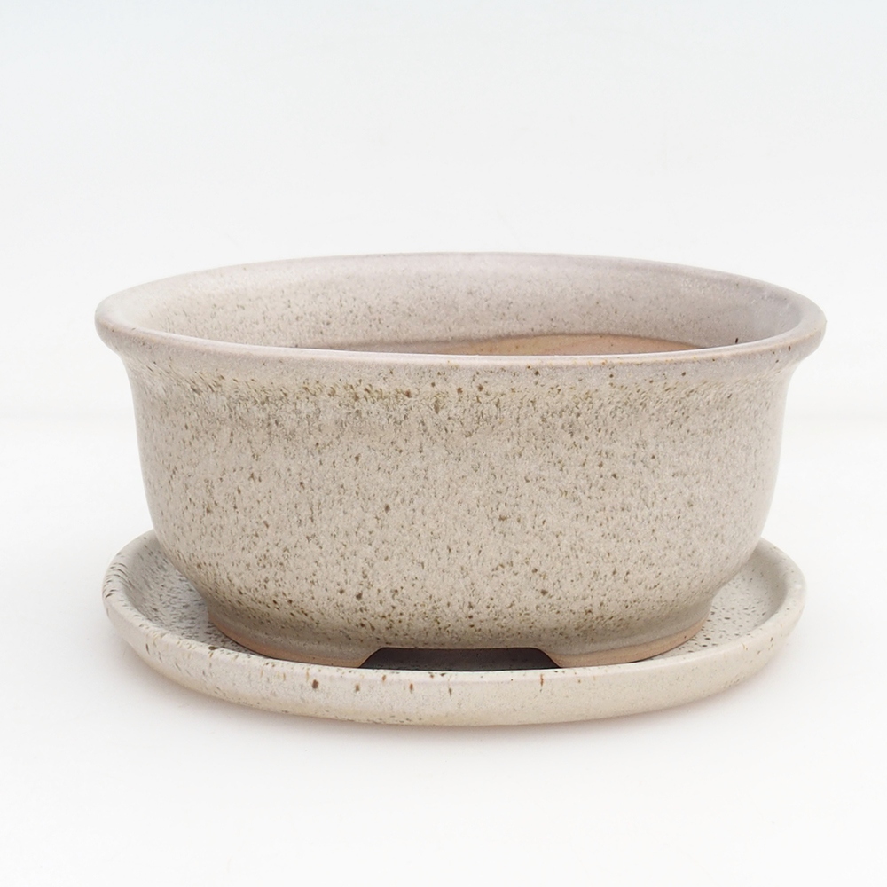 Cuenco bonsái + platillo H11 - 11,5 x 10 x 4 cm - verde