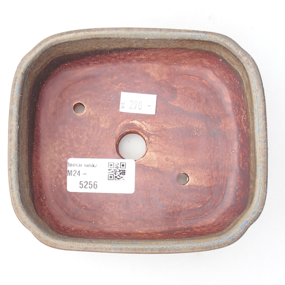 Cuenco bonsái de cerámica 13,5 x 12 x 4 cm, color azul