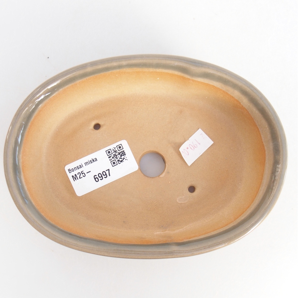 Cuenco bonsái de cerámica 15 x 10,5 x 3,5 cm, gris