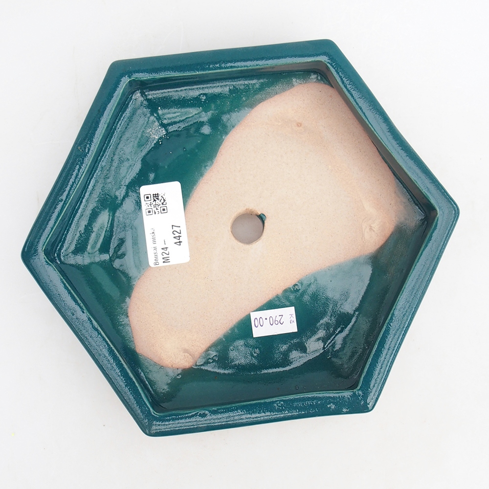 Cuenco bonsái de cerámica 20 x 17,5 x 4 cm, verde