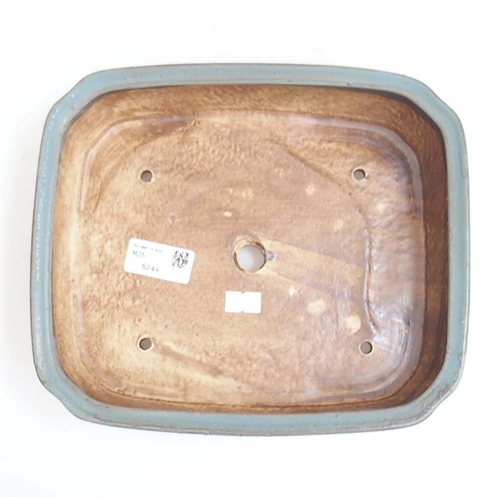 Cuenco bonsái de cerámica 24 x 20,5 x 6 cm, color azul