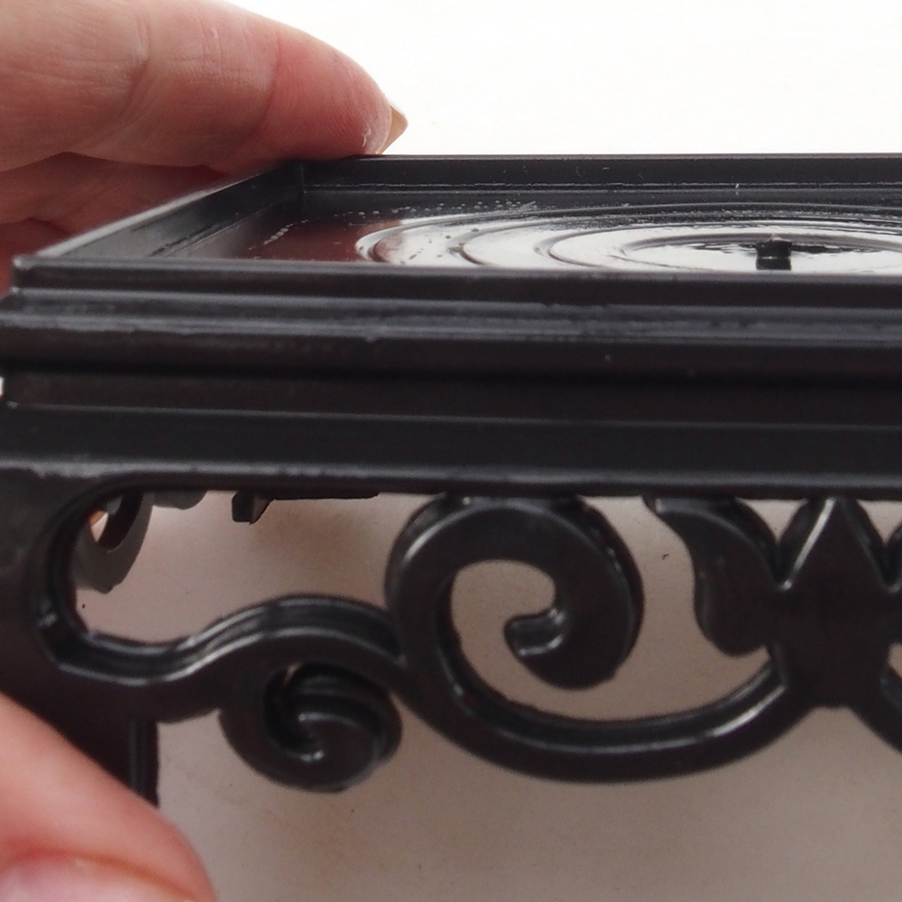 Mesa bonsai cuadrada de plástico 11 x 11 x 3,5 cm, color negro