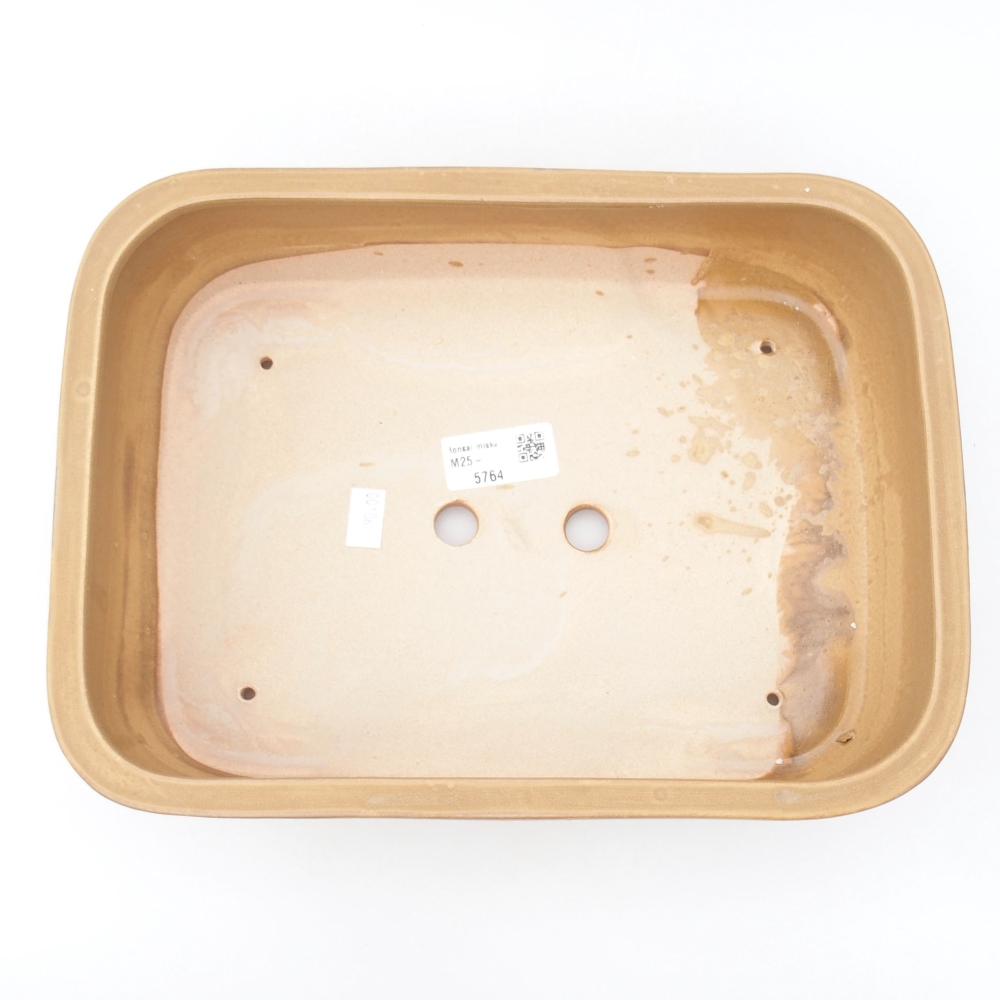 Cuenco bonsái de cerámica 28 x 21 x 7,5 cm, color beige