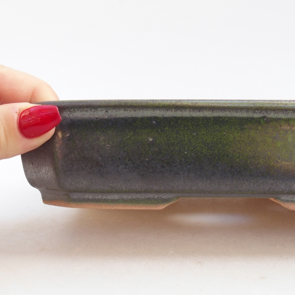 Cuenco bonsái de cerámica 19 x 13 x 4 cm, verde