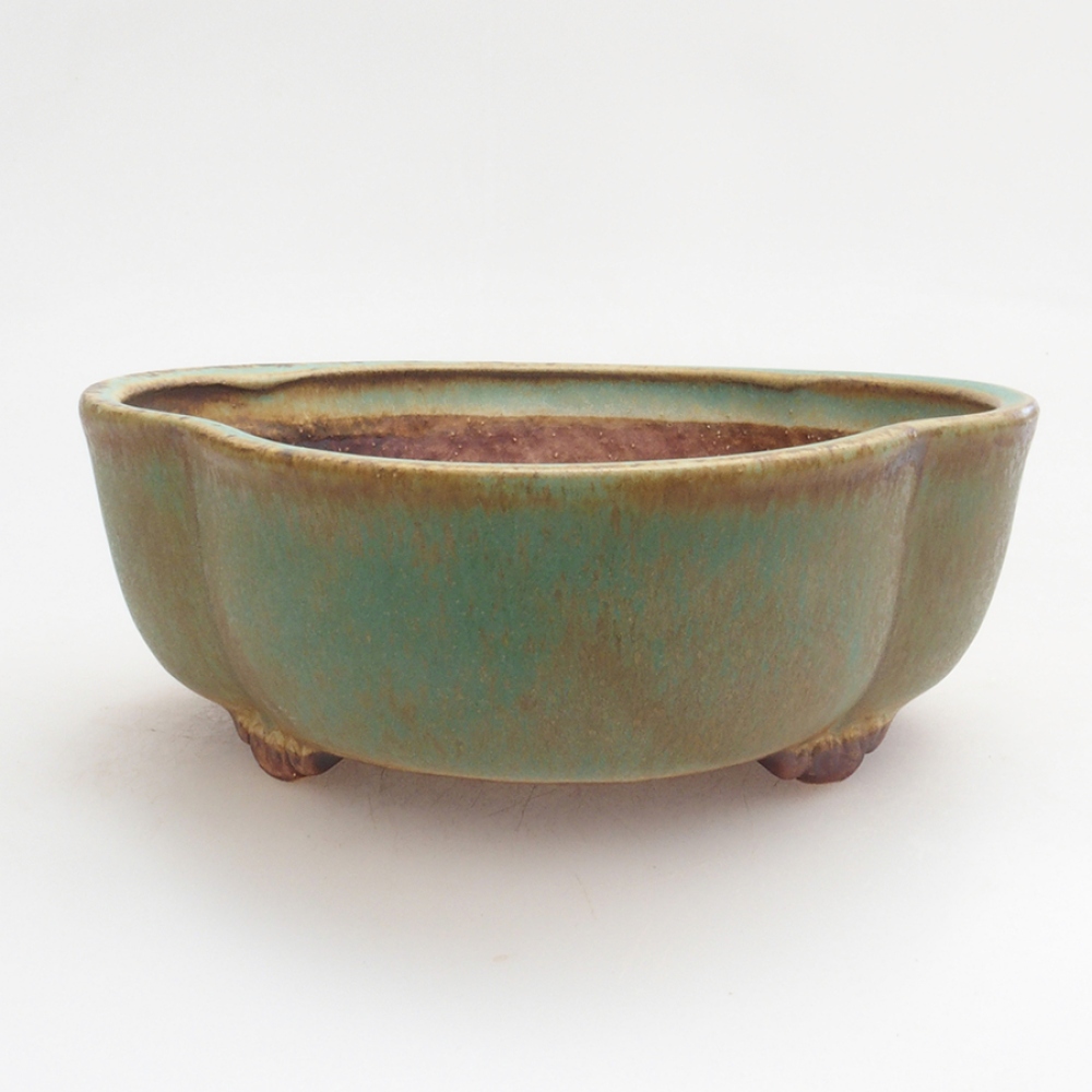 Cuenco bonsái de cerámica 10 x 8,5 x 4 cm, marrón