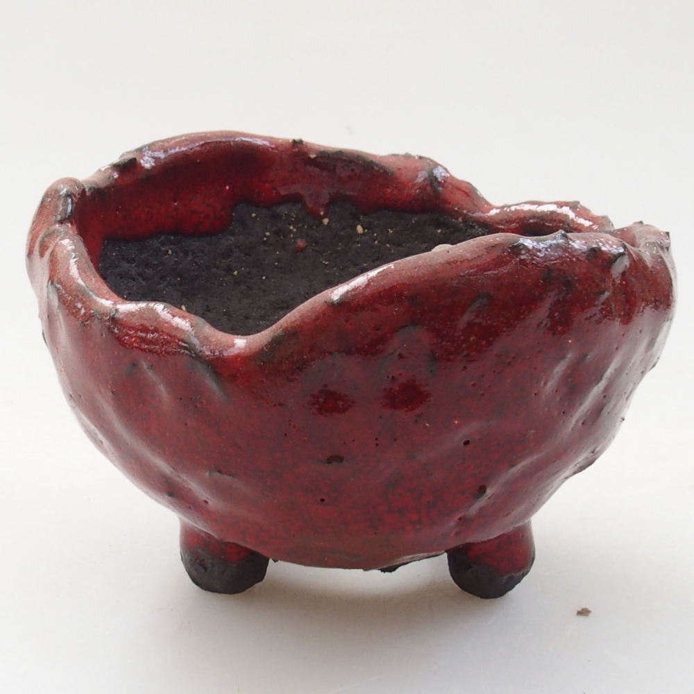 Concha de cerámica 7 x 6,5 x 5 cm , color rojo