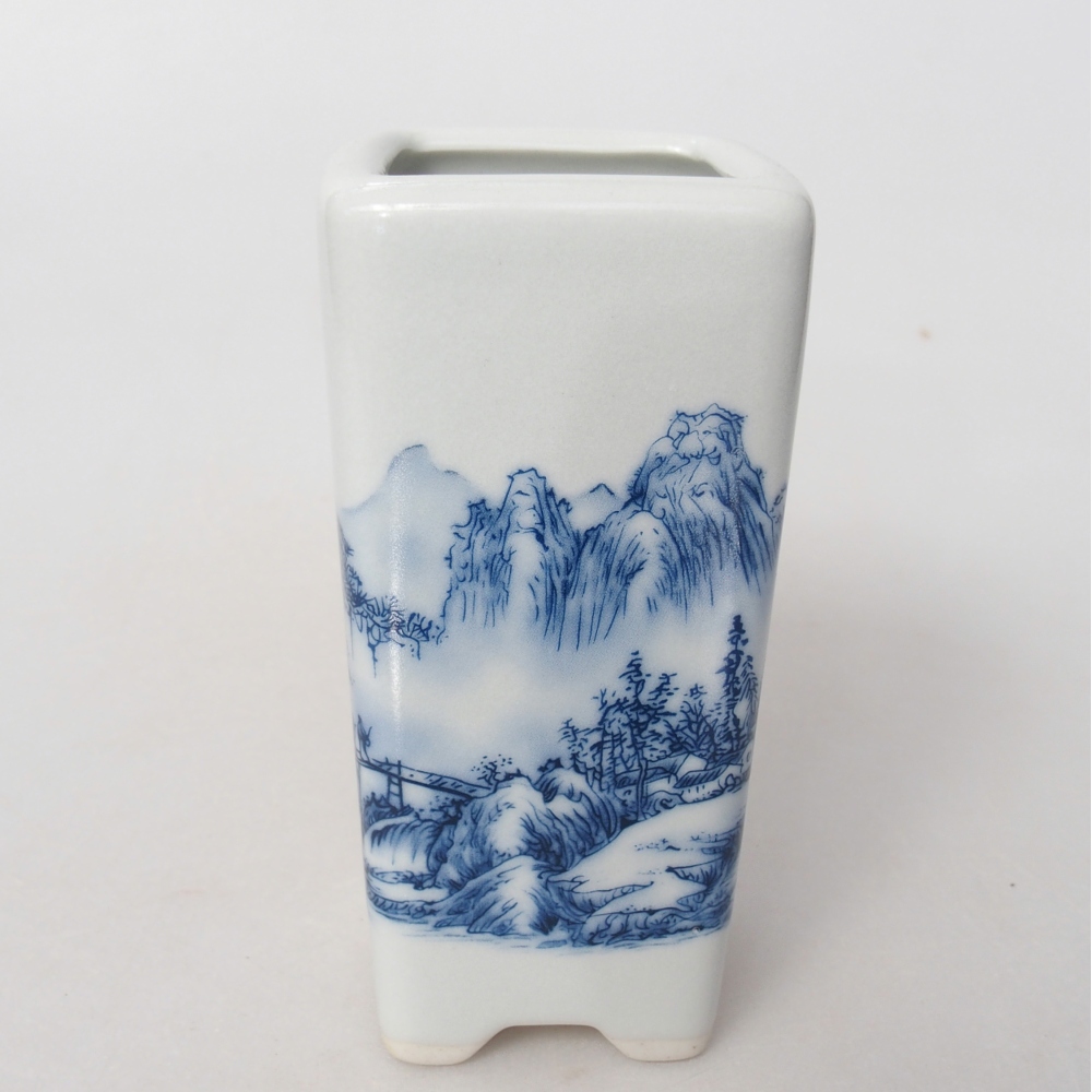 Cuenco bonsái de cerámica 5,5 x 5,5 x 12 cm, color blanco