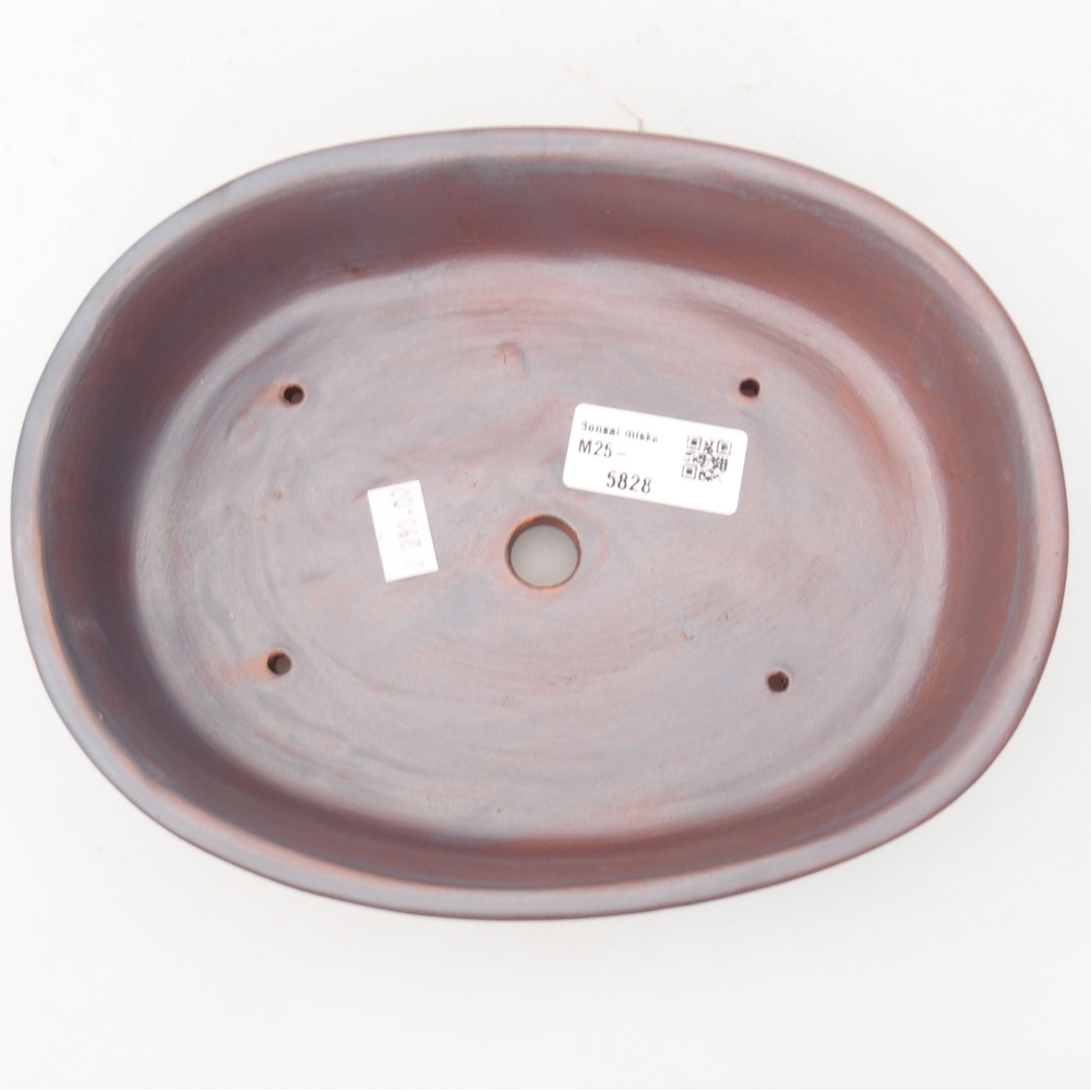 Cuenco bonsái de cerámica 22 x 17 x 5 cm, color metálico