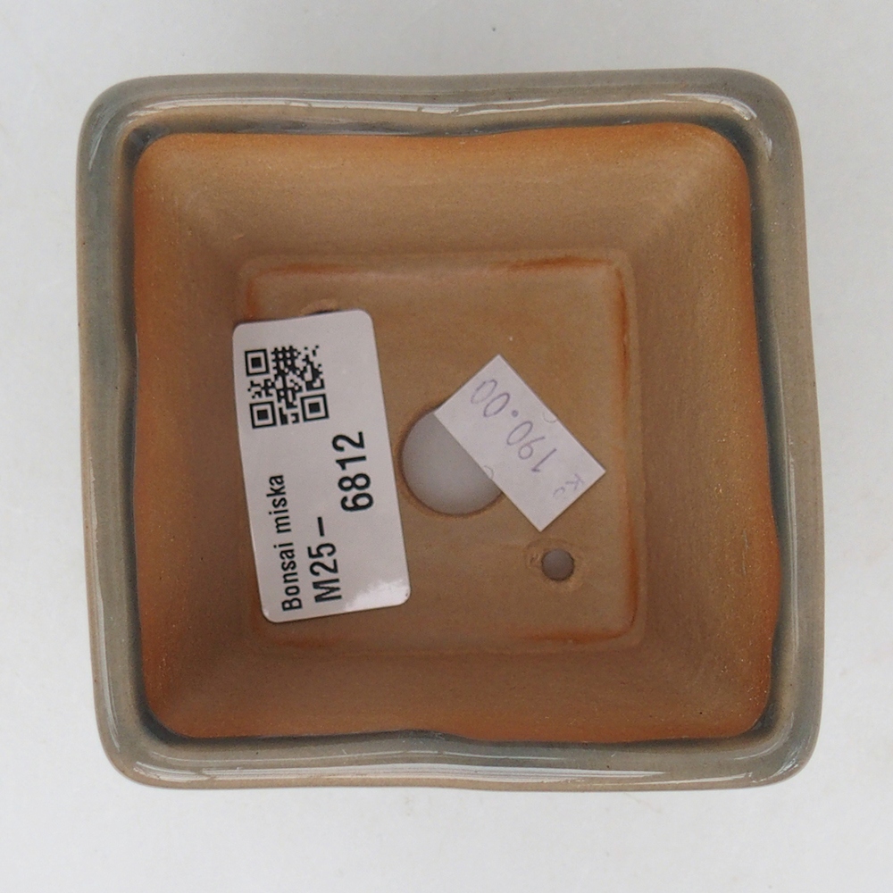 Cuenco bonsái de cerámica 7,5 x 7,5 x 7 cm, gris