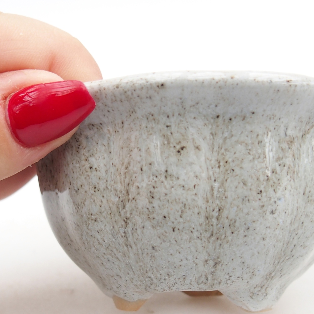 Cuenco bonsái de cerámica 8,5 x 8,5 x 4,5 cm, gris