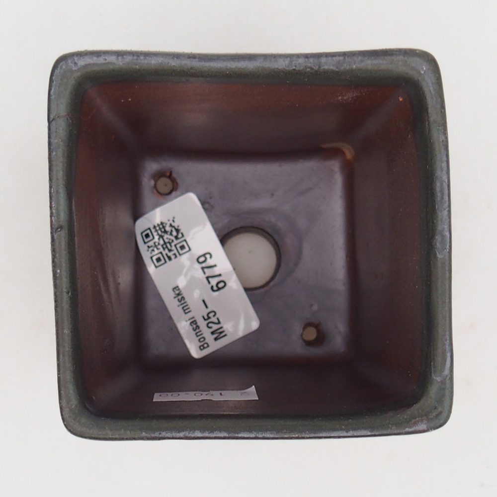 Cuenco bonsái de cerámica 7,5 x 7,5 x 8,5 cm, gris