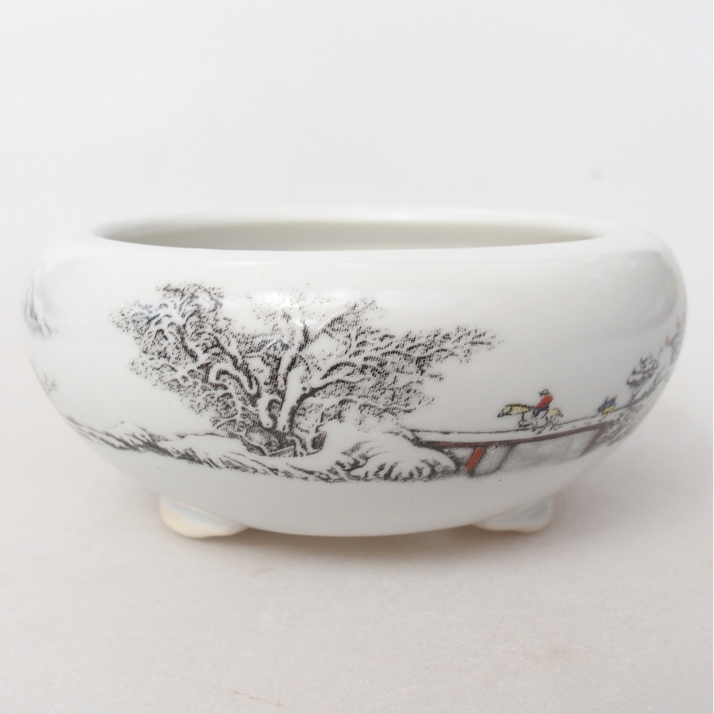 Cuenco bonsái de cerámica 10 x 10 x 5 cm, color blanco