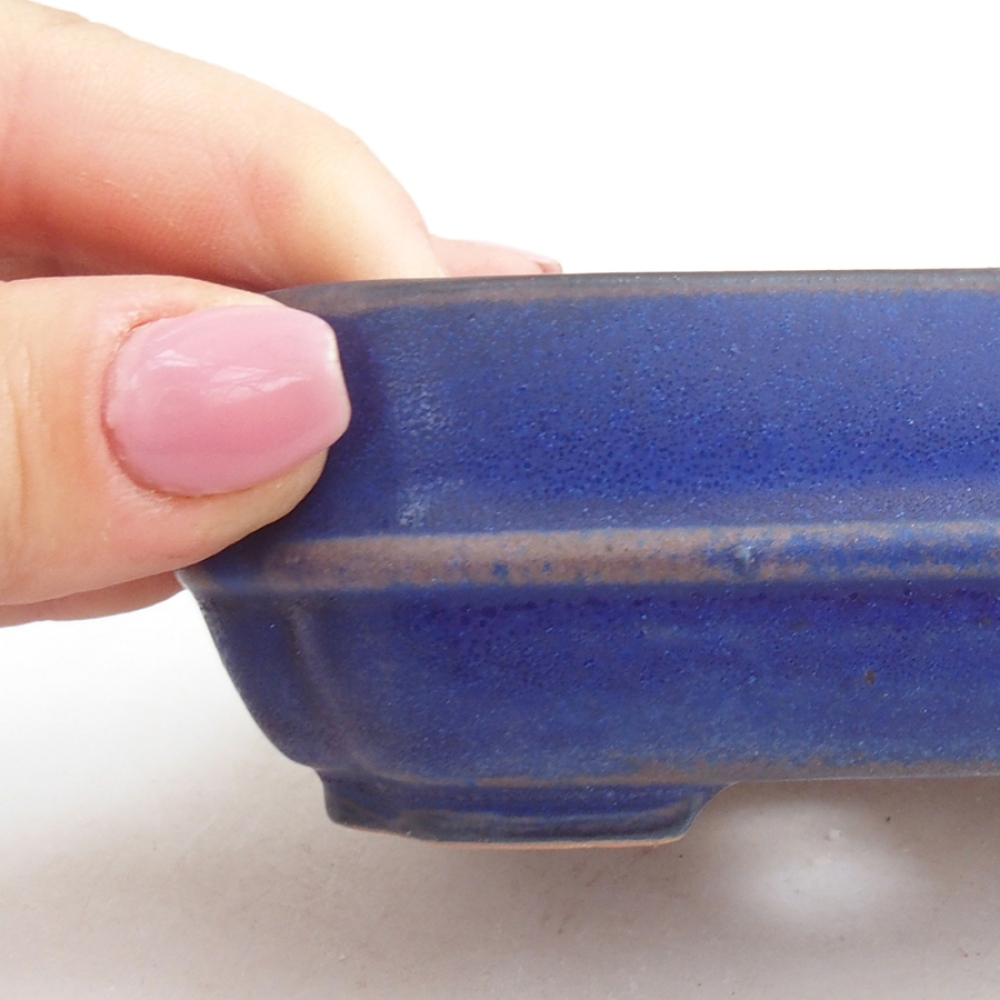 Cuenco bonsái de cerámica 12 x 10 x 4 cm, color azul