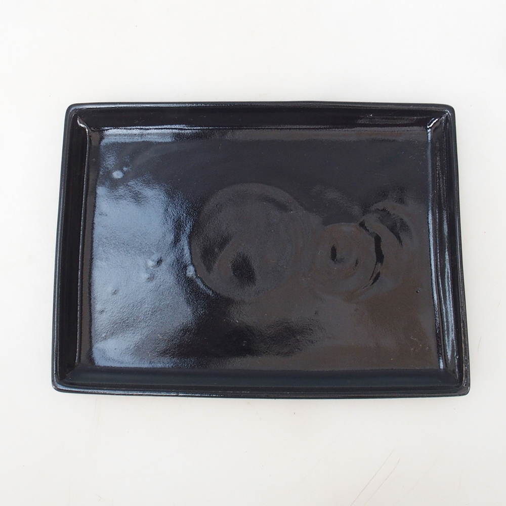 Platillo bonsái rectángulo 22,5 x 17 x 1,5 cm - negro