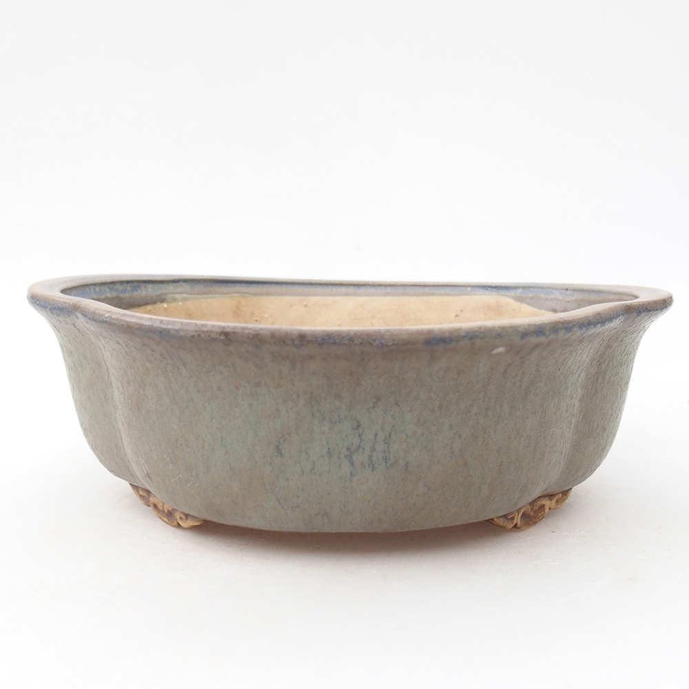 Cuenco bonsái de cerámica 19 x 17 x 6 cm, color azul