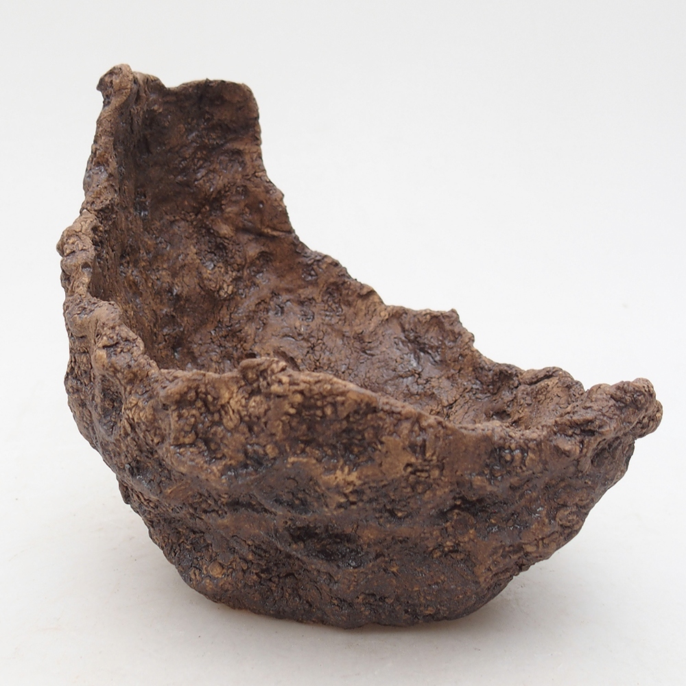 Concha de cerámica 14 x 14 x 13 cm , color marrón