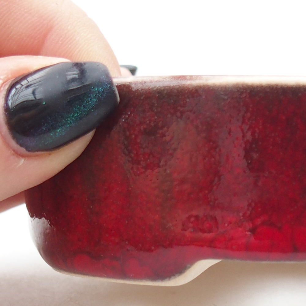 Cuenco mini bonsái 9,5 x 8,5 x 3 cm, color rojo