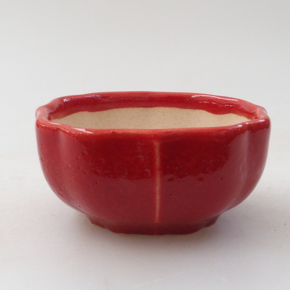 Cuenco mini bonsái 6 x 5,5 x 2,5 cm, color rojo