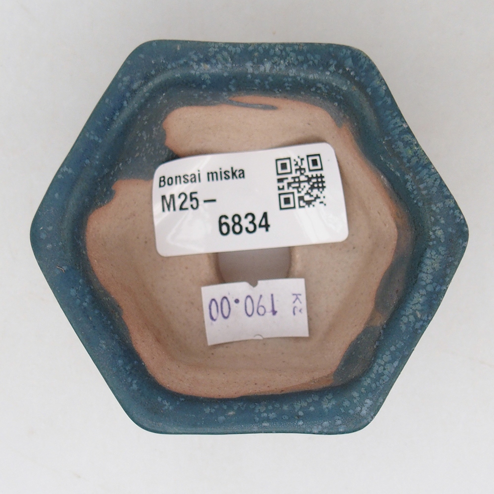 Cuenco bonsái de cerámica 7,5 x 7 x 4 cm, color azul