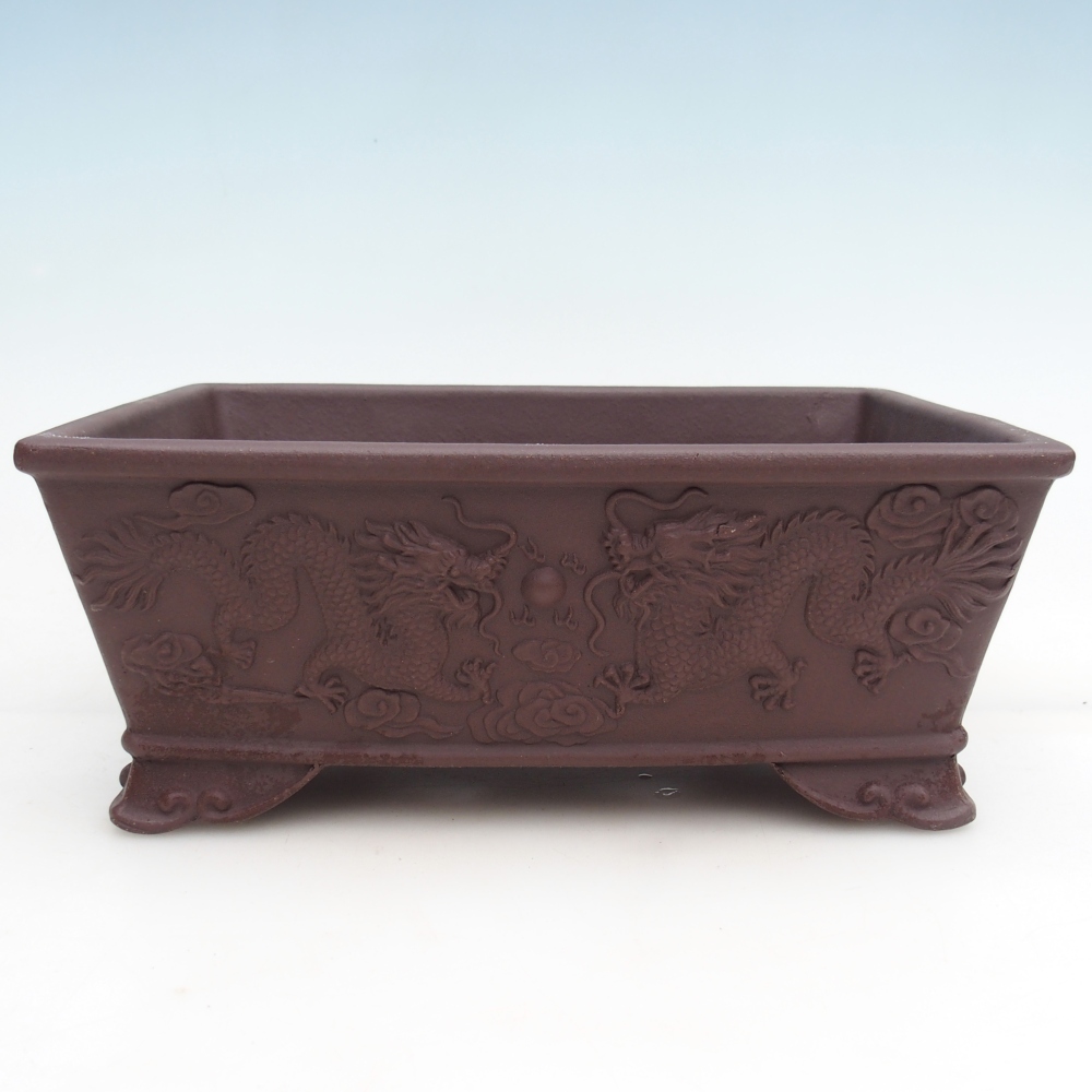 Cuenco bonsái de cerámica 27,5 x 20 x 11 cm, marrón