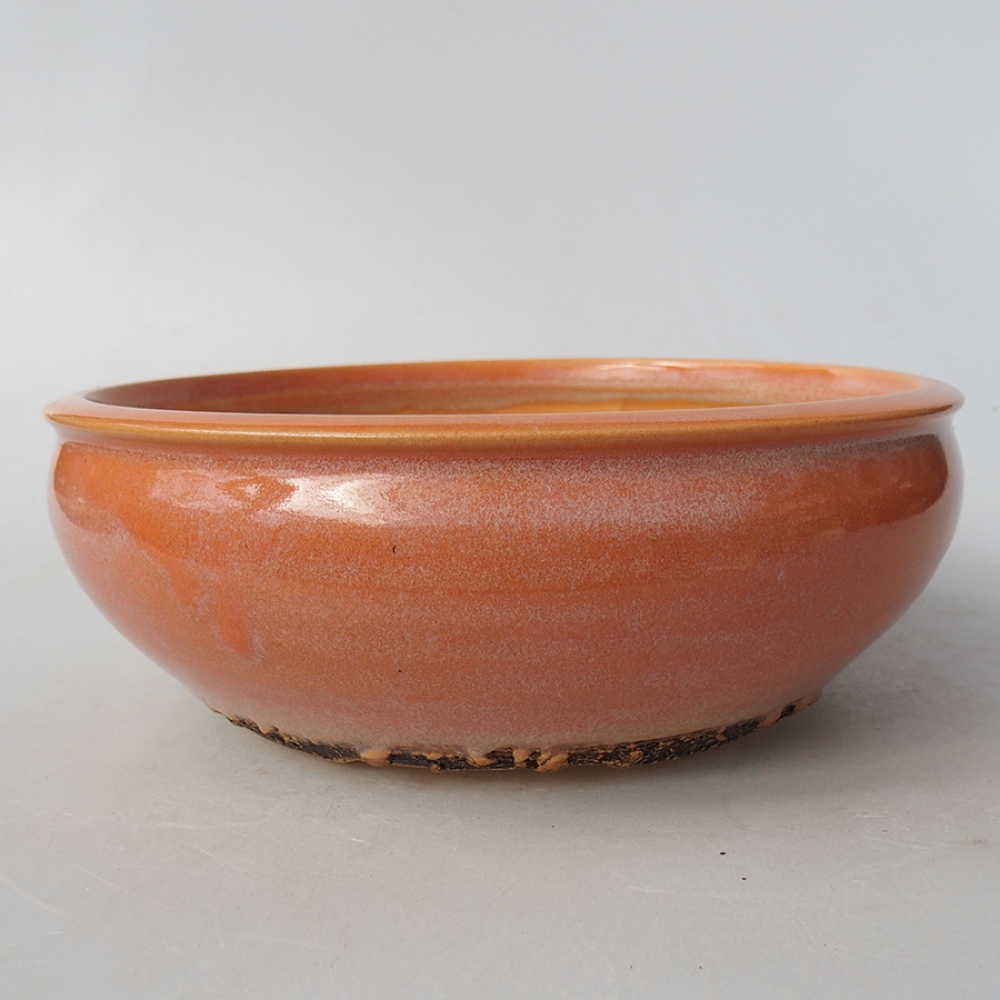 Cuenco bonsái de cerámica 18,5 x 18,5 x 6,5 cm, naranja