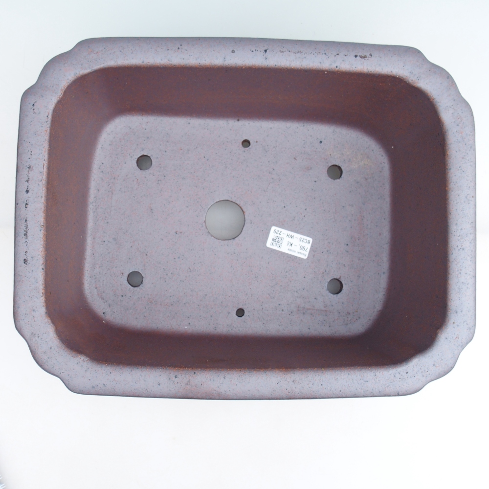 Cuenco bonsái de cerámica 36 x 28 x 13 cm, color metálico