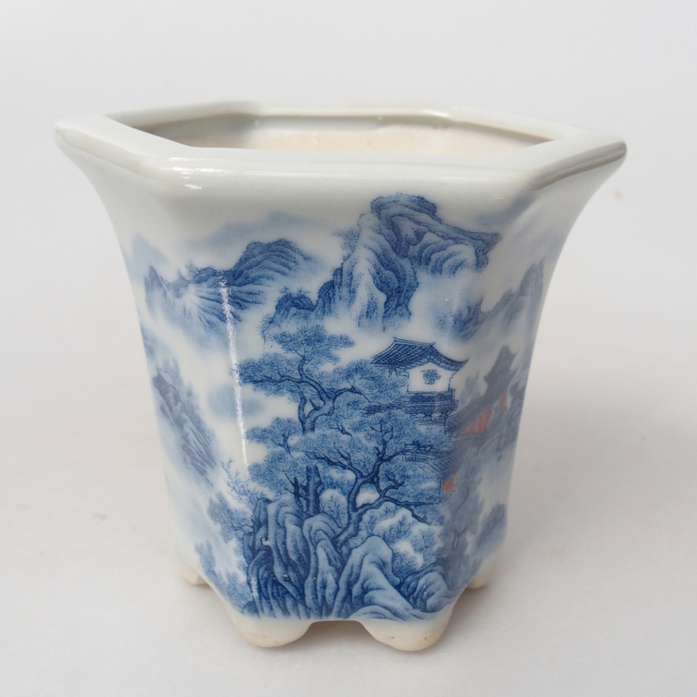 Cuenco bonsái de cerámica 10 x 9 x 9 cm, color blanco