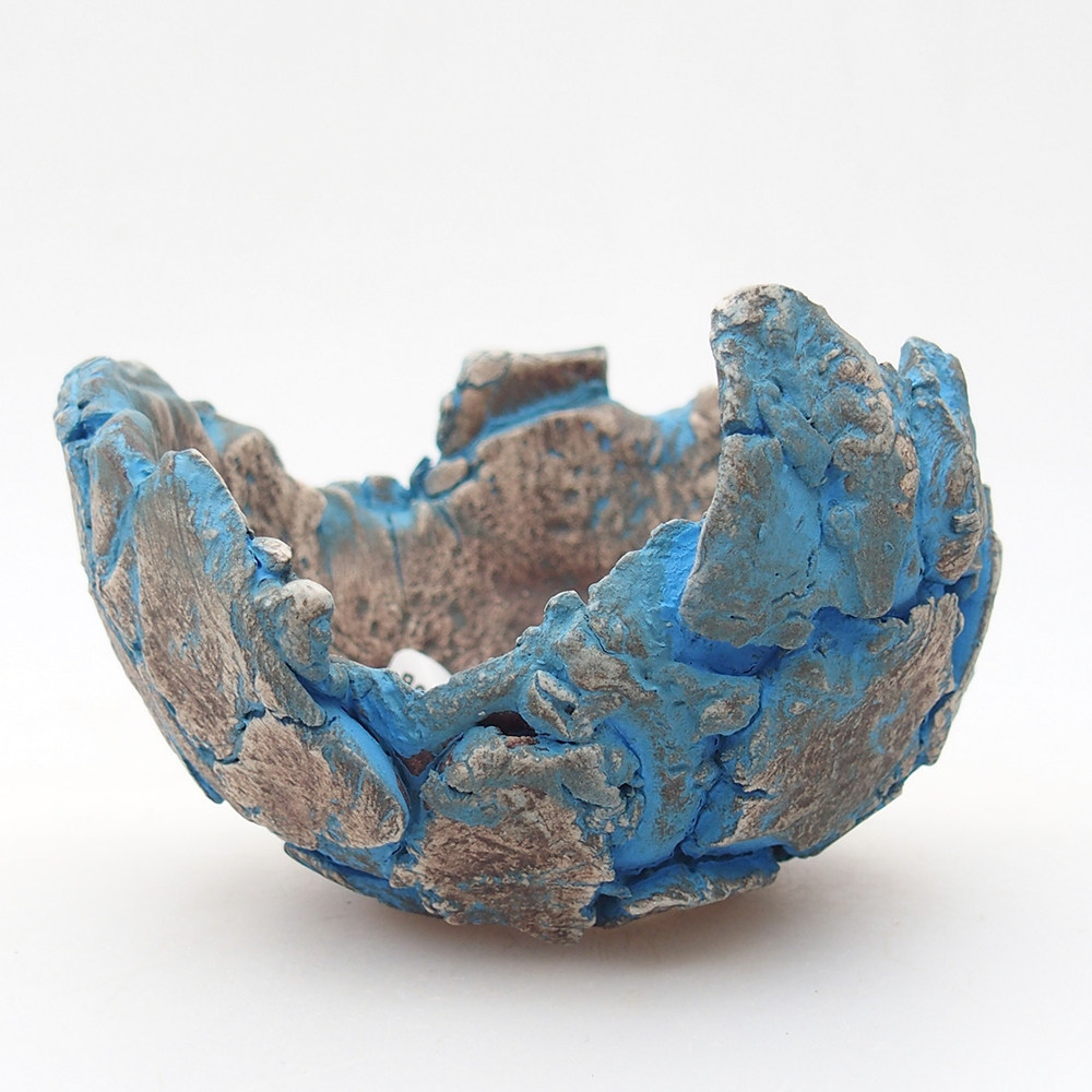 Concha de cerámica 9 x 9 x 6 cm , color azul