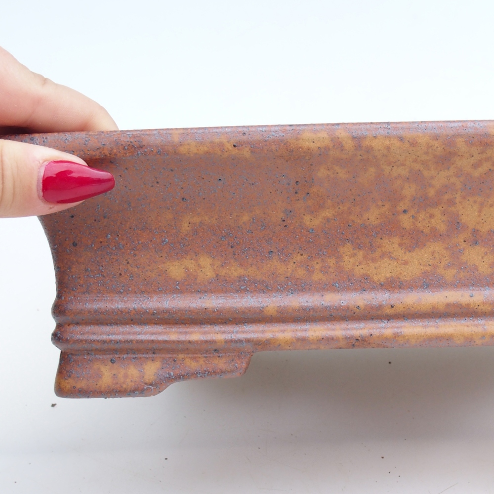 Cuenco bonsái de cerámica 24 x 17 x 7 cm, marrón