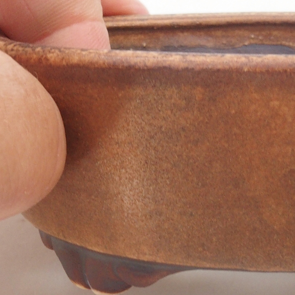 Cuenco bonsái de cerámica 10 x 8,5 x 4 cm, marrón