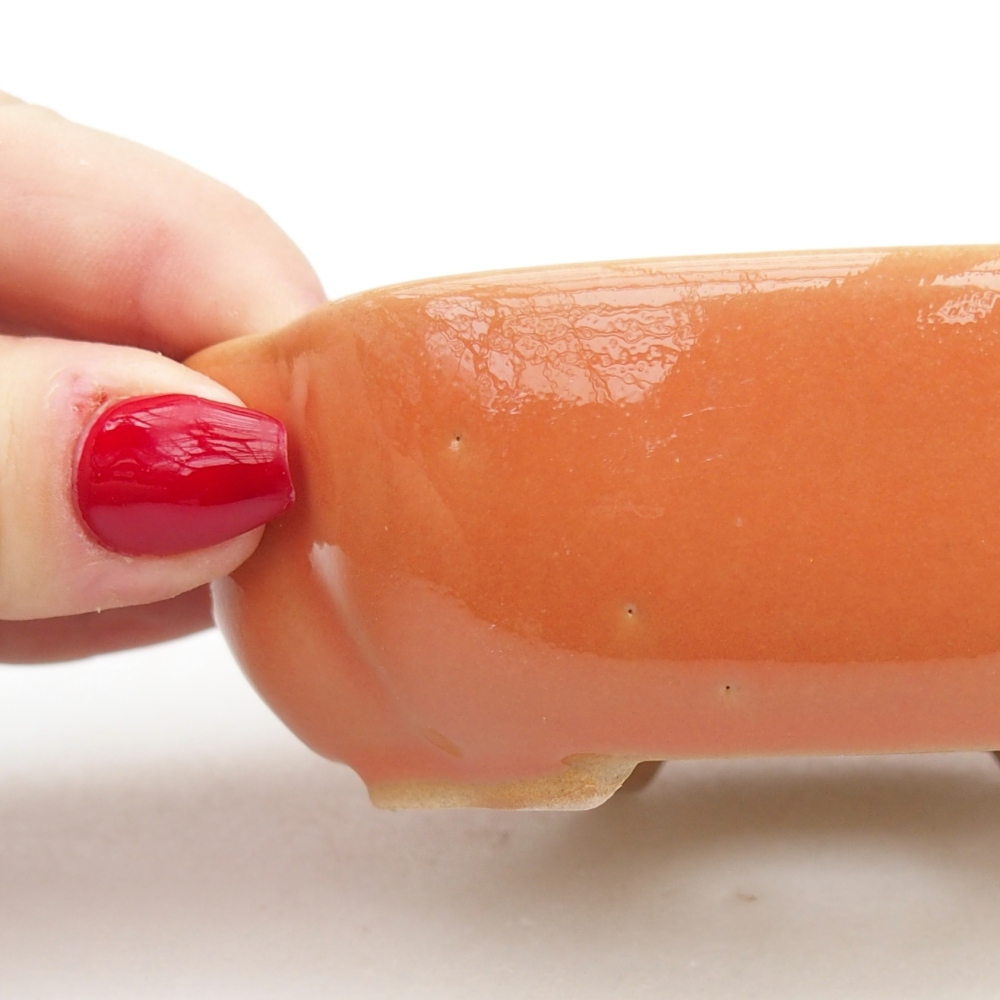 Cuenco bonsái de cerámica 10,5 x 9 x 3,5 cm, naranja