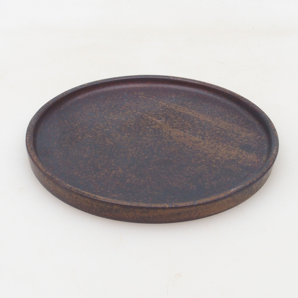 Consola redonda para bonsái D6-L - 13,5 x 13,5 x 1 cm - marrón
