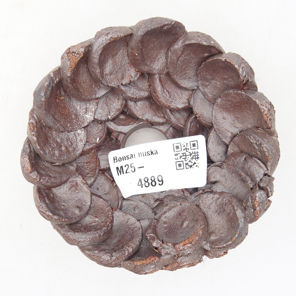 Concha de cerámica 9 x 9 x 4 cm , color marrón