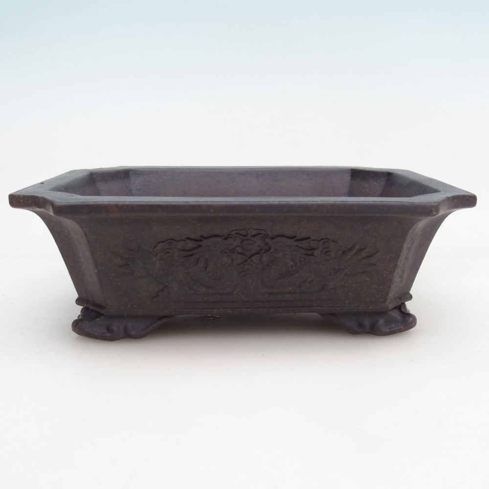 Cuenco bonsái de cerámica 16 x 12 x 5 cm, ocre pardusco